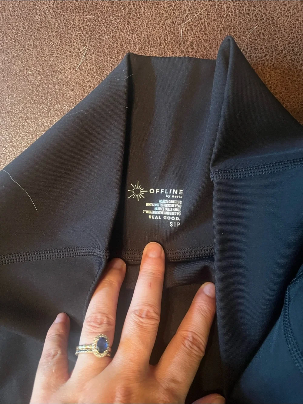 aerie High-Waist Black Biker Shorts with Side Pockets